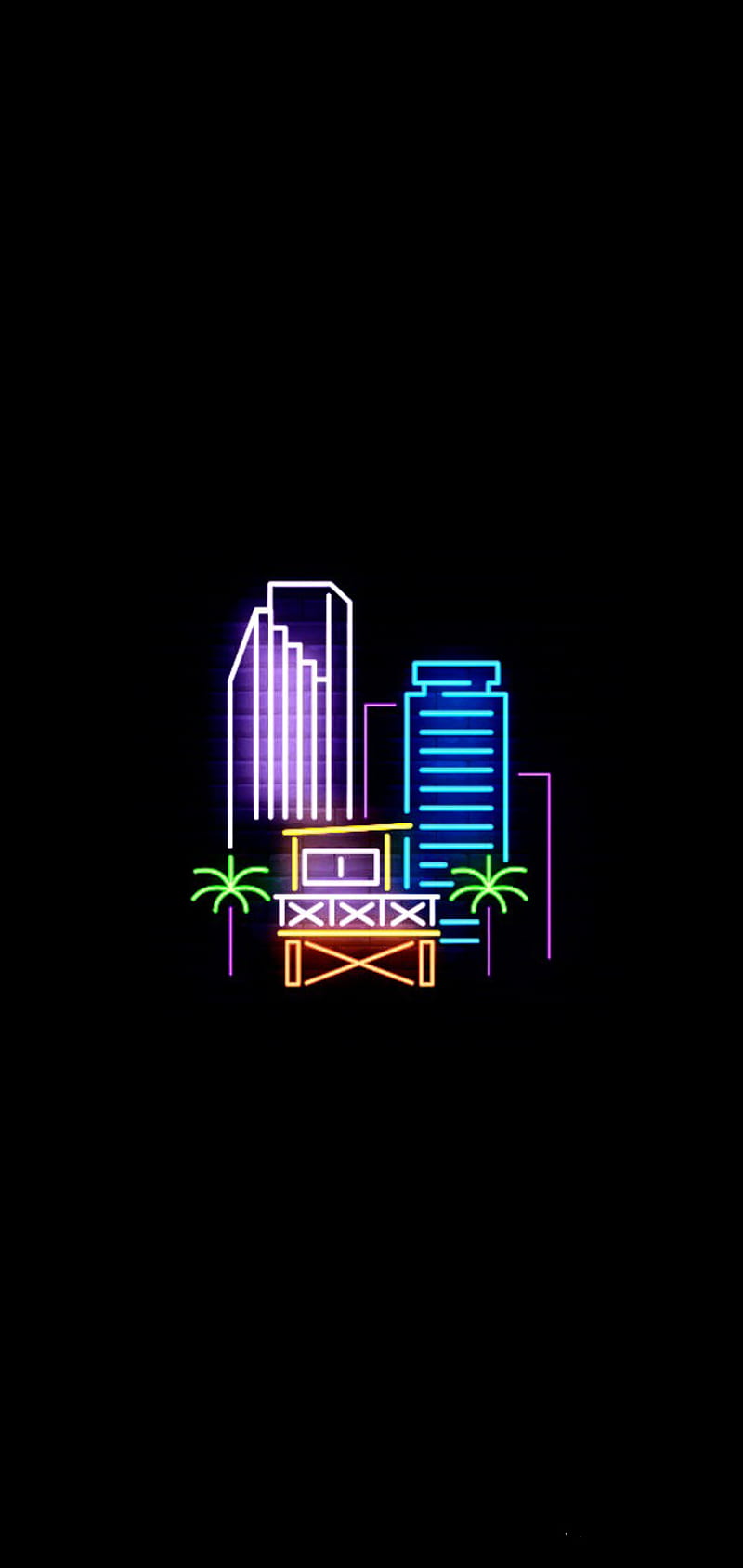 Neon Miami, miami, neon, HD phone wallpaper