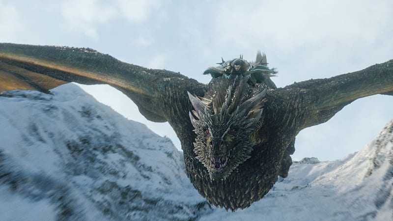 Jon Snow Flying Dragon, HD wallpaper