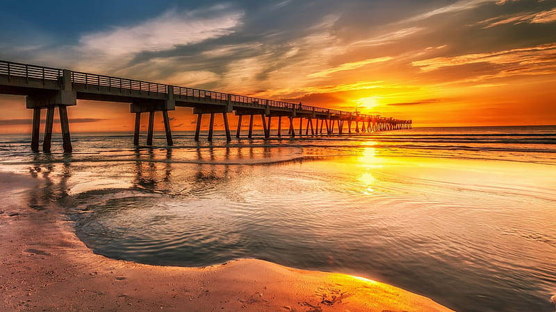 Sunset Bridge, Pretty Bridge, Beautiful Bridge, Scenic Bridge, Hd 