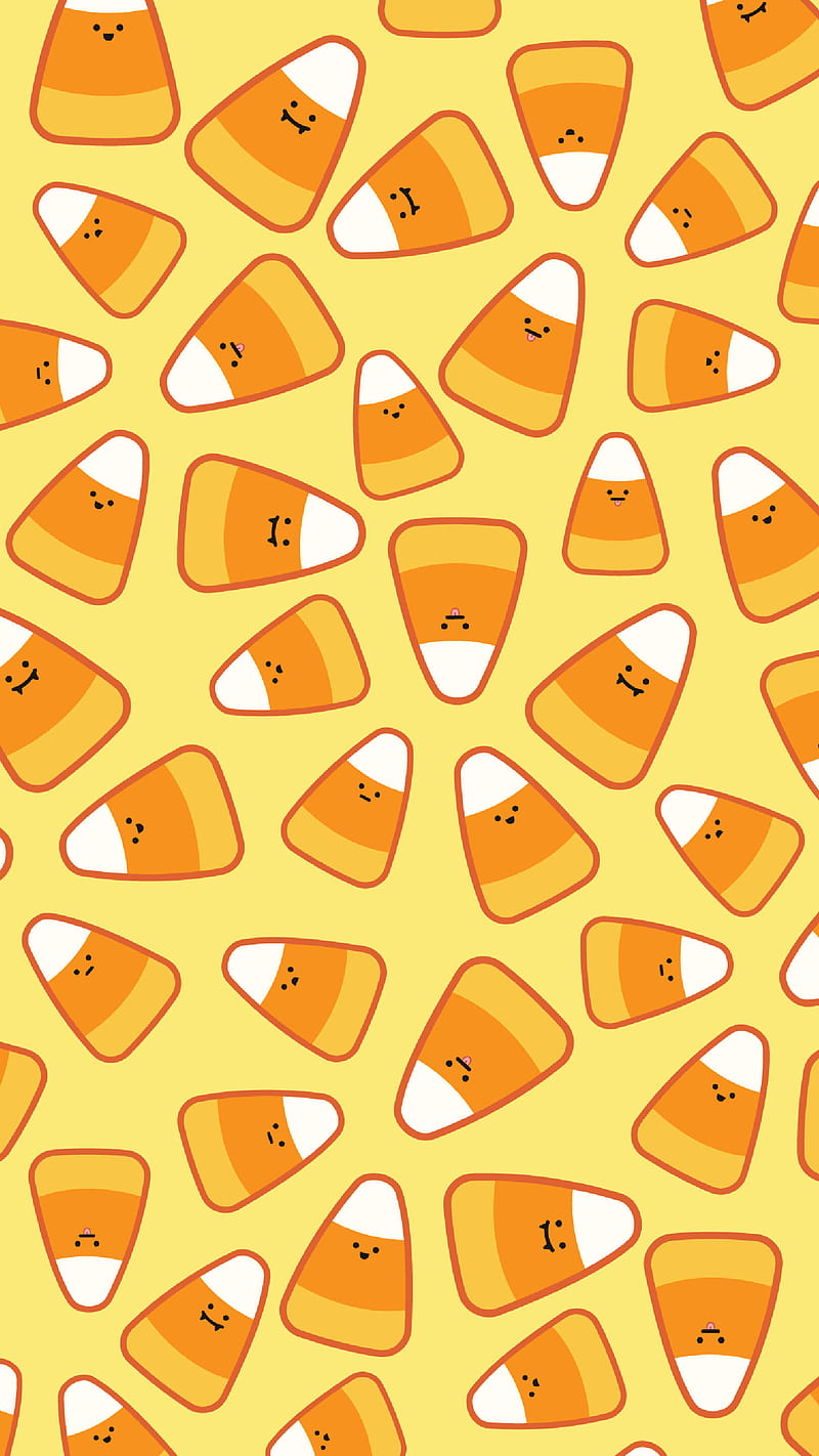 Candy Corn Yellow , Bare, Candy, bright, candy corn, candycorn, corn, cute, energetic, food, fun, halloween, holiday, kawaii, yellow, HD phone wallpaper