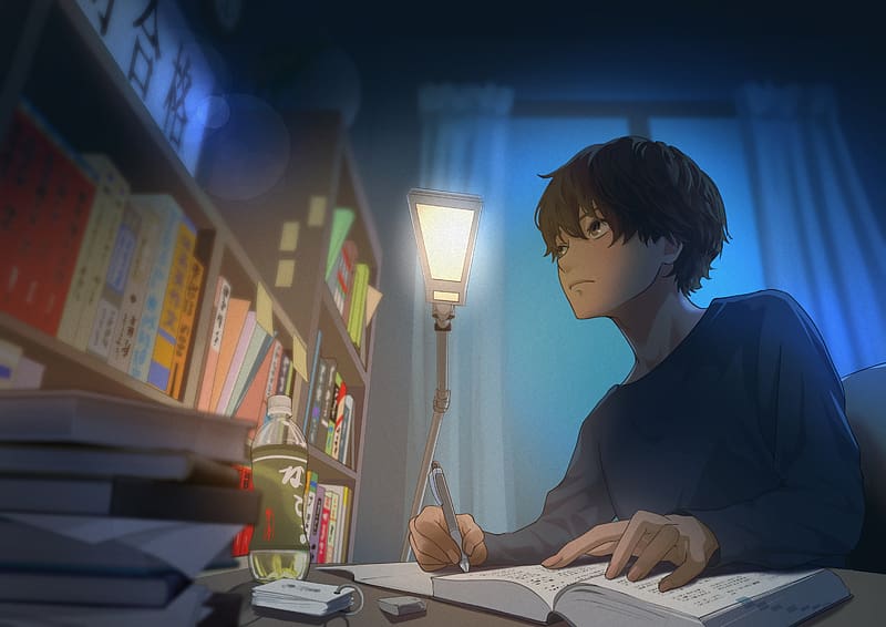 Anime, Night, Lantern, Room, Original, Short Hair, HD Wallpaper | Peakpx