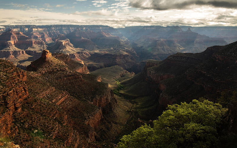Grand Canyon, Red Rocks, Canyon, Mountain Landscape, USA, Grand Canyon National Park, HD wallpaper
