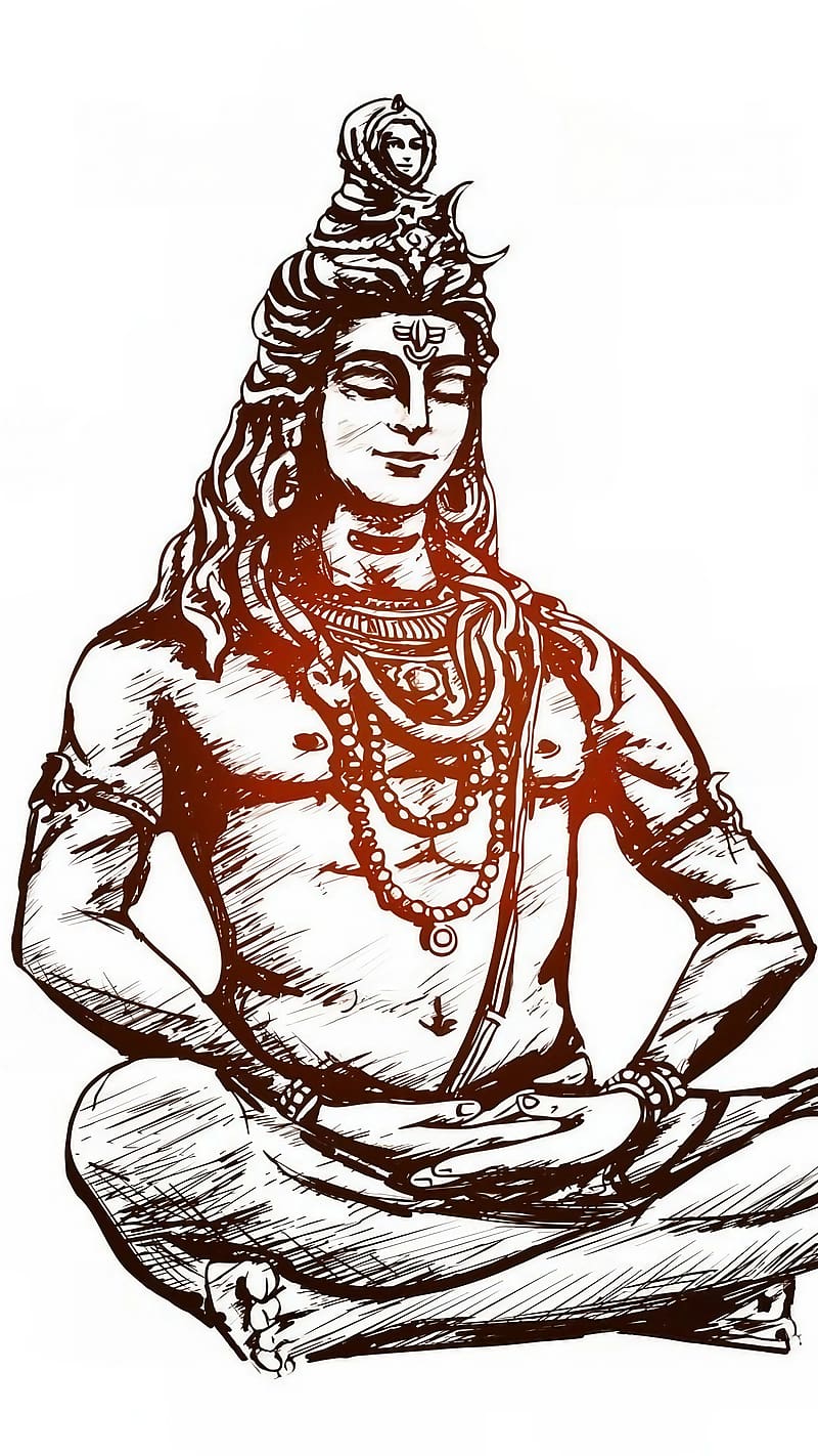 Lord Shiva (Mahadev) Oil Pastel Color Painting By Sanju