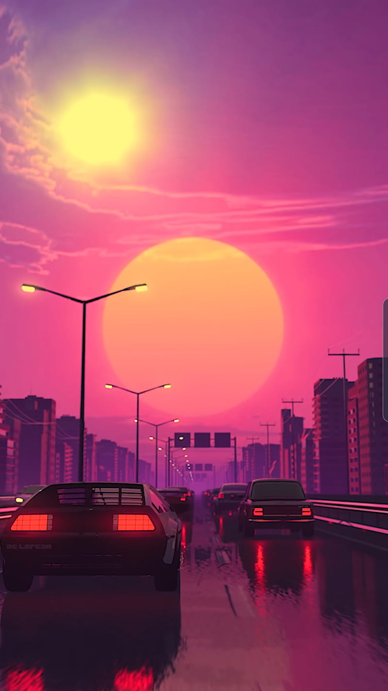 Home Resonance Aesthetic Cars Driving Visaul City Sunset Purple Galaxy Hd Phone Wallpaper Peakpx