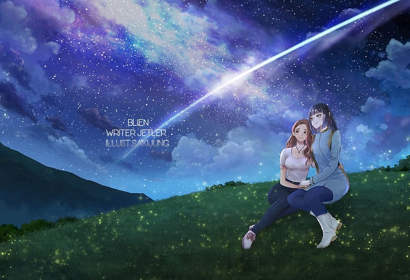 Anime, Starry Sky, Original, Shooting Star, HD wallpaper