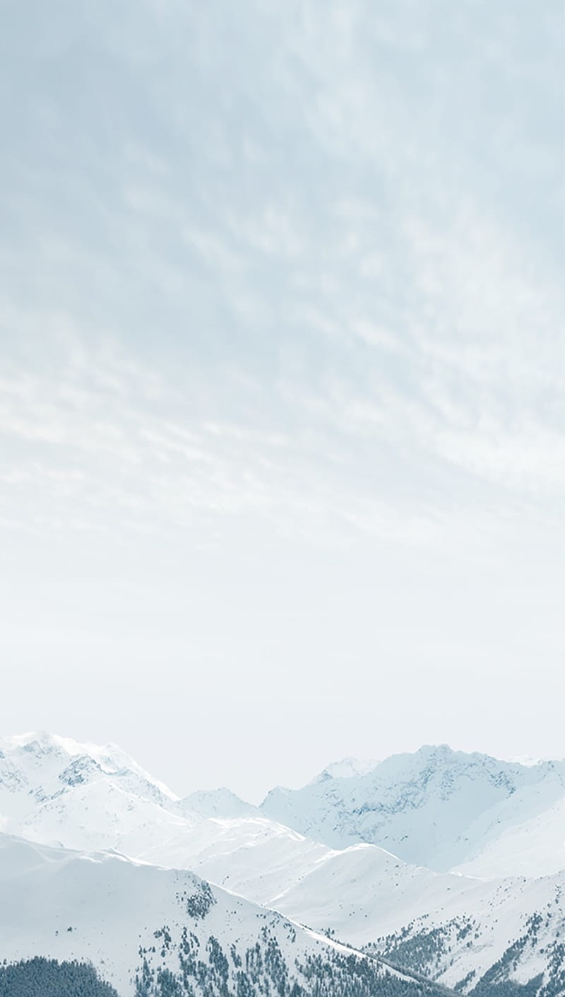 iOS8, apple, ios, mountains, nature, snow, white, winter, HD phone wallpaper