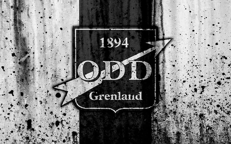 FC Odd Grenland, grunge, Eliteserien, art, soccer, football club, Norway, Odd Grenland, logo, stone texture, Odd Grenland FC, HD wallpaper