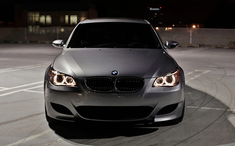 BMW M5, E60, darkness tuning, parking, german cars, BMW, HD