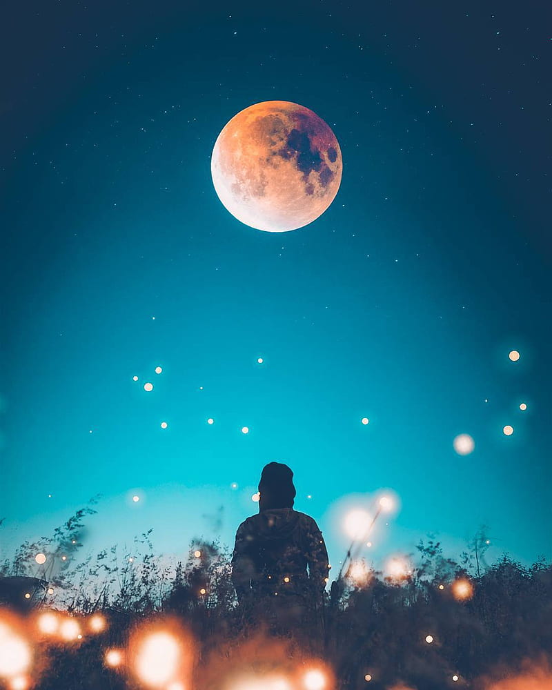 moon, planet, night, mix, moons, mac, stars, gente, HD phone wallpaper