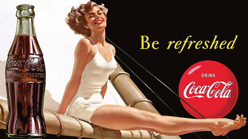 :), add, girl, pin up, coca cola, commercial, HD wallpaper