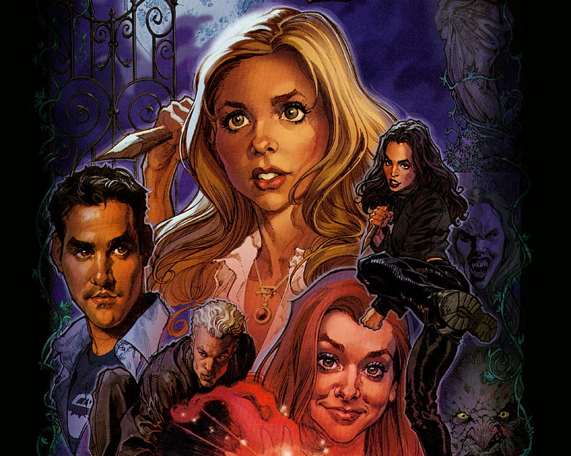 Buffy the Vampire Slayer, vampire slayer, stake, buffy, chaos, friends, HD wallpaper