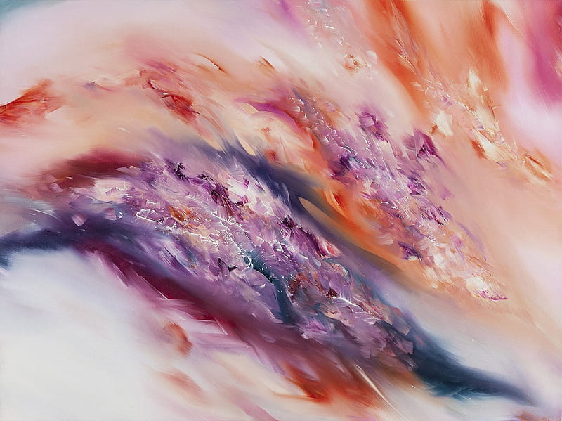 Unstoppable, orange, purple, art, melissas maccracken, abstract, HD wallpaper