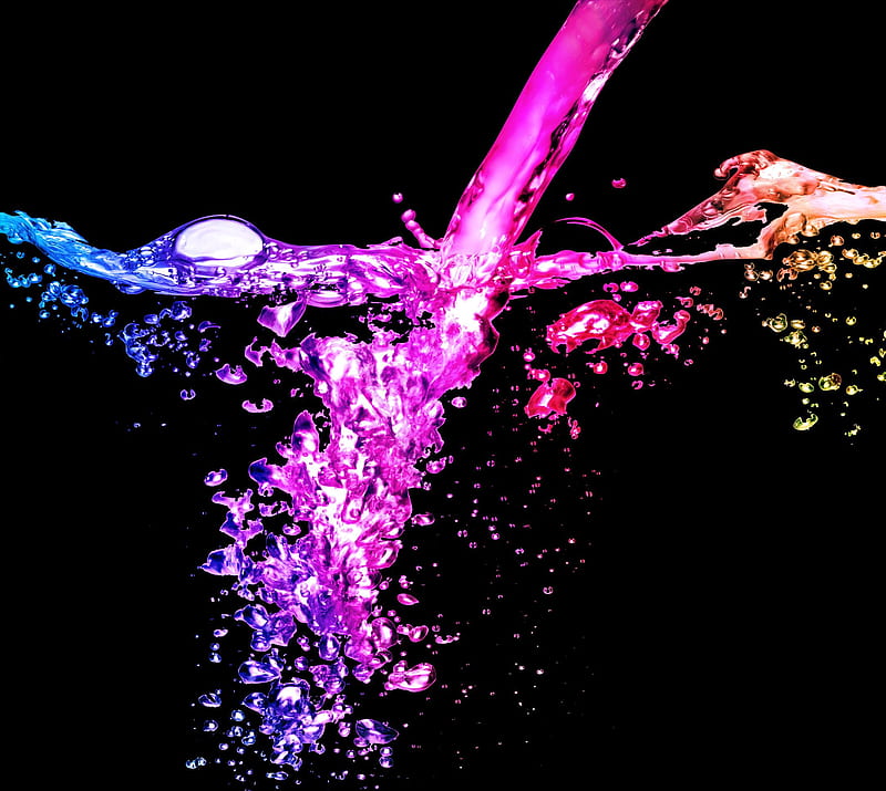 Waterdrops Rainbow, colorful, colors, drops, multicolor, rain, splash, water, HD wallpaper