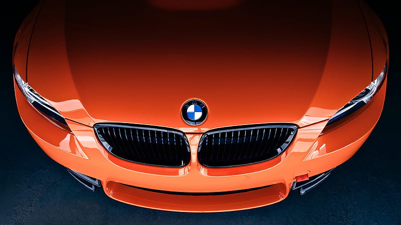 Bmw M3 Front Orange, bmw, bmw-m3, carros, orange, HD wallpaper