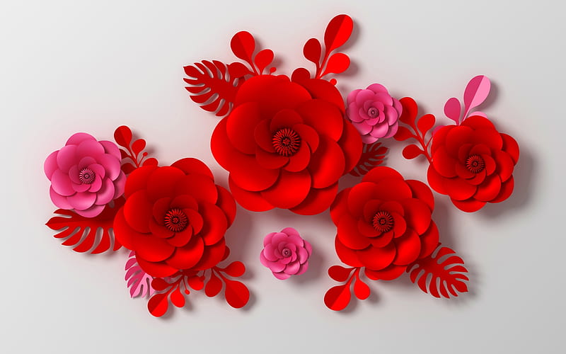 Flores, rojo, textura, flor, papel, rosa, tarjeta, Fondo de pantalla HD |  Peakpx