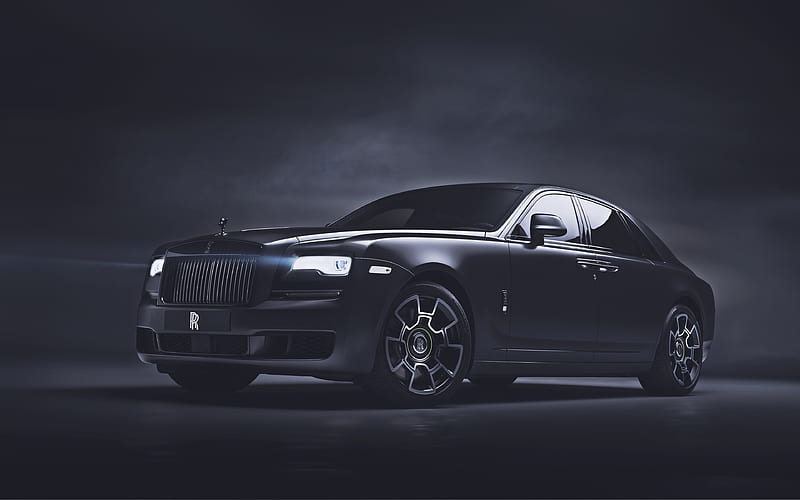 Rolls-Royce Ghost Black Badge, tuning, 2019 cars, luxury cars, darkness, 2019 Rolls-Royce Ghost, british cars, Rolls-Royce, HD wallpaper