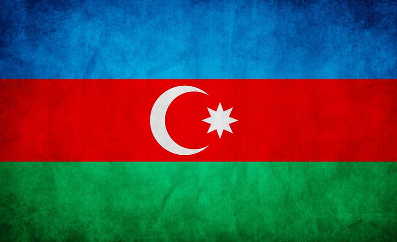 flag of azerbaijan, moon, azerbaijan, cresent, flag, star, HD wallpaper