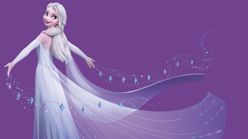 Elsa, dress, girl, purple, snow queen, white, pink, frozen 2, fantasy, HD  wallpaper | Peakpx