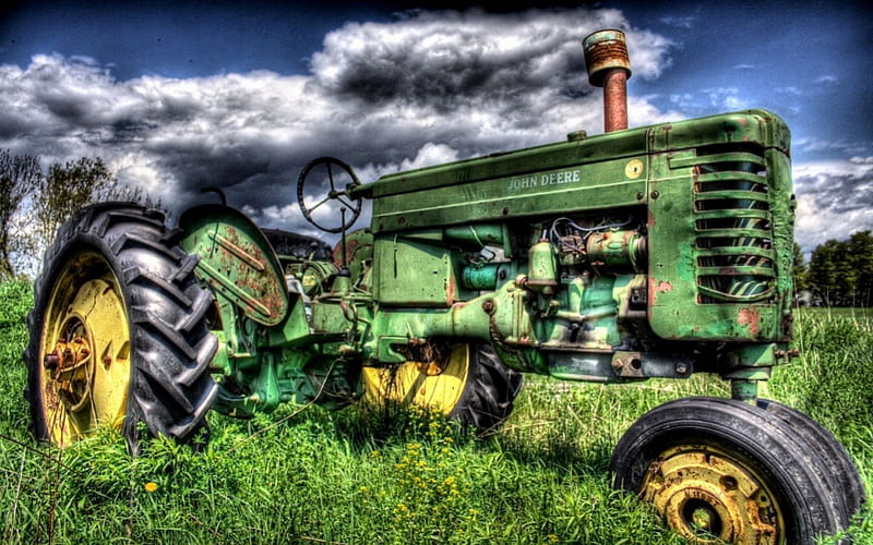 JOHN DEERE MACHINARY, vehicles, farms, tractors, equipment, vintage, HD wallpaper