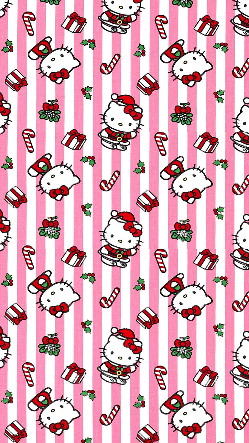 Christmas Kitty, christmas, hello, kitty, HD phone wallpaper