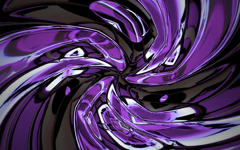LAVENDER SPIN _glass, lilac, glass, 3D, purple abstract, HD wallpaper