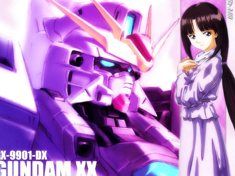 After war Gundamx, gundam, title, long hair, girl, HD wallpaper