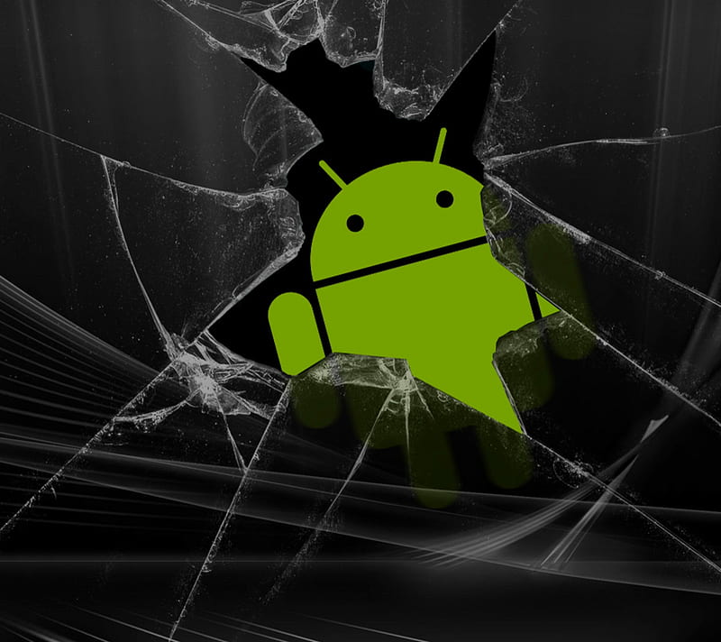 Droid Behind Glass, android, broken, droid, glass, screen, HD wallpaper
