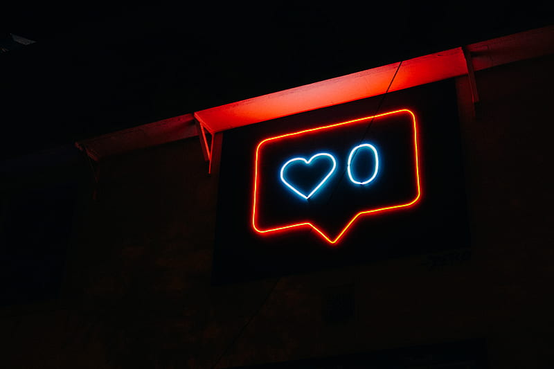 Heart and Zero Neon Light Signage, HD wallpaper
