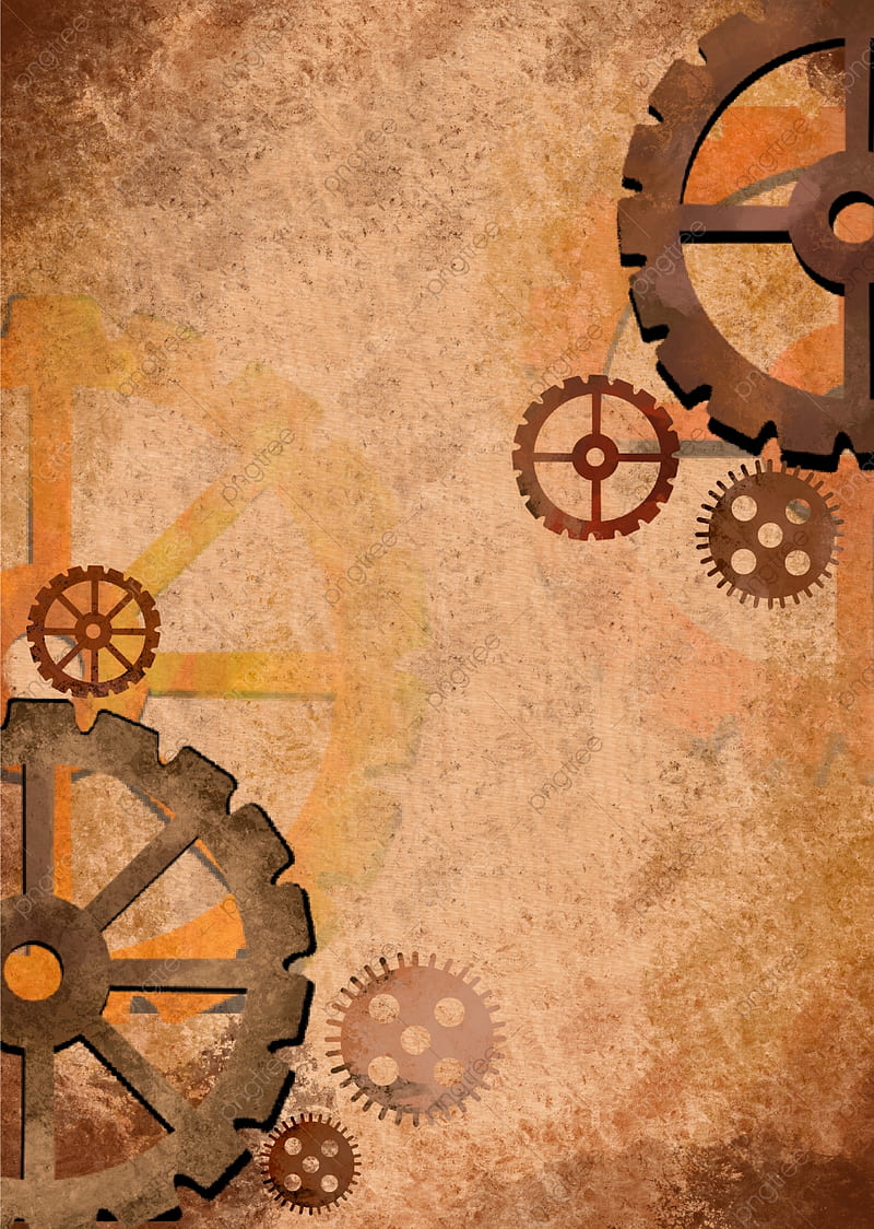 Steampunk Style Gear Background, Old Fashioned, Old And Worn Out, Ancient Background for, Steampunk Gears, HD phone wallpaper