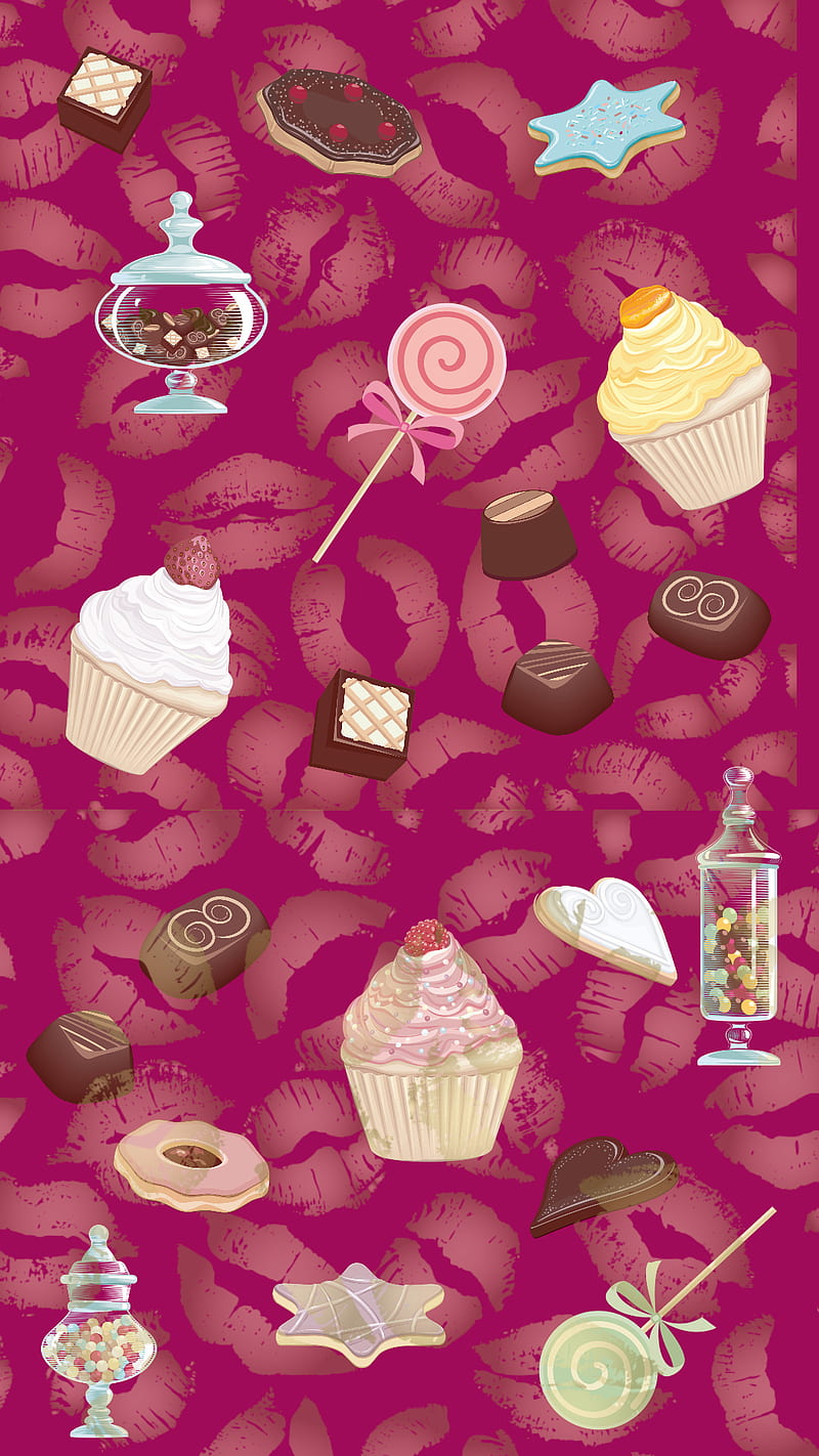 Sweets for the Sweet, candy, chocolate, cookies, cupcakes, lollipops, HD phone wallpaper