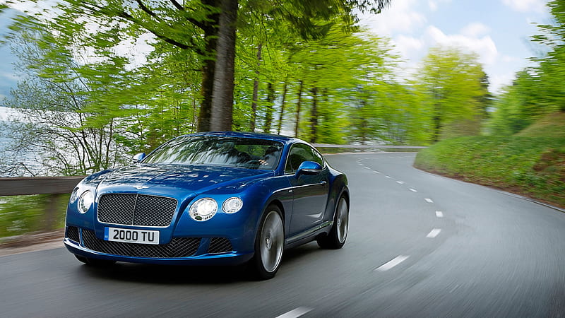 Bentley Continental GT, bentley, carros, blue, HD wallpaper