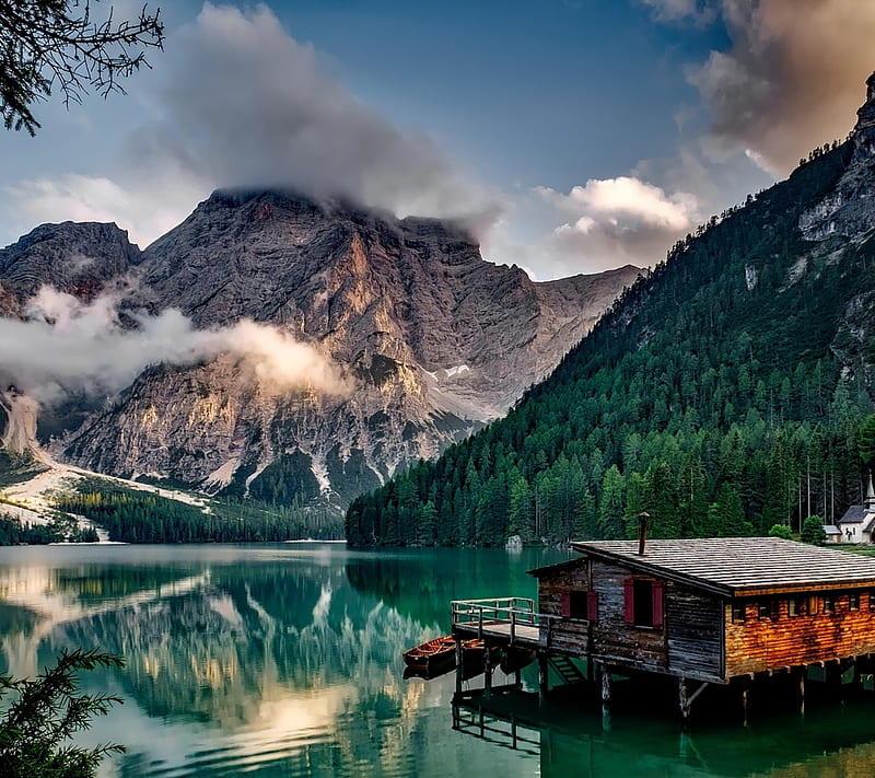 Mountain-Lake, italian-alps, nature, HD wallpaper