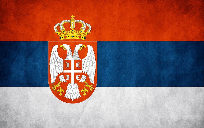 Flag of Serbia, texture, walls, Republic of Serbia, national symbols, Serbian flag, HD wallpaper