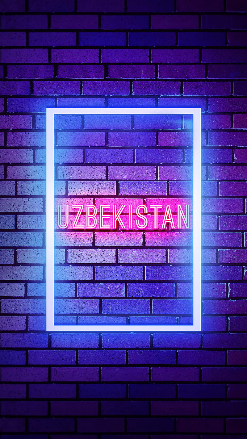 Uzbekistan, Neon Uzbekistan, countries, country, country name, HD phone wallpaper