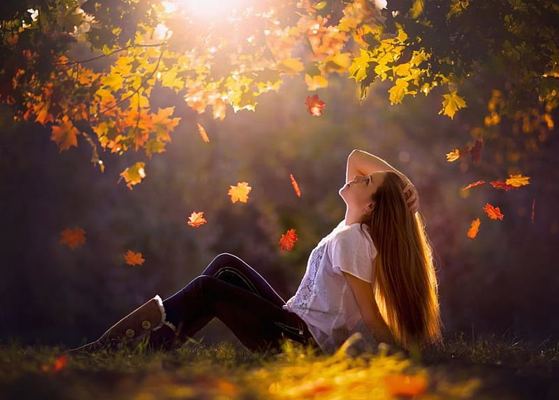 Autumn girl, fall, autumn, girl, colors, bonito, HD wallpaper | Peakpx