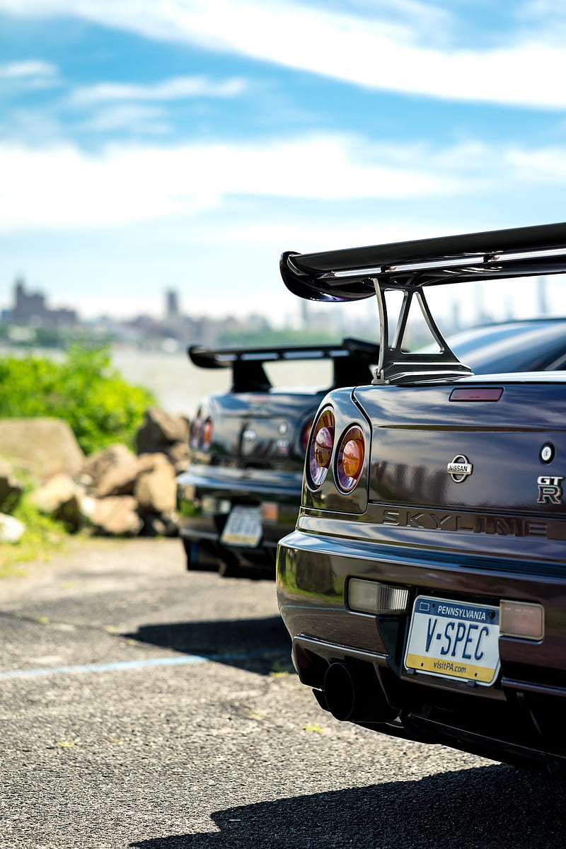 Nissan Skyline R34, car, carros, godzilla, japanese, jdm, HD phone wallpaper