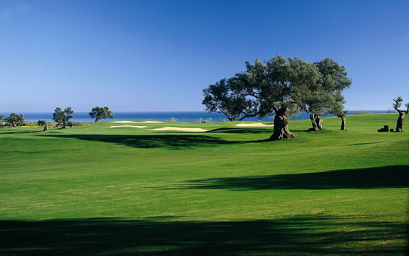 Coastal East Algarve Golf Course, nature, green, golf course, coast, HD wallpaper