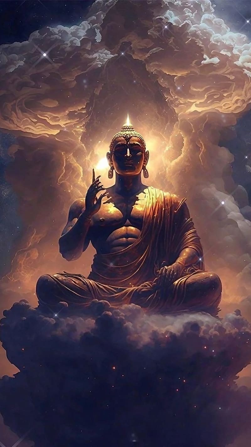 Mahatma Buddha, Painting Art, lord buddha, meditating, HD phone wallpaper