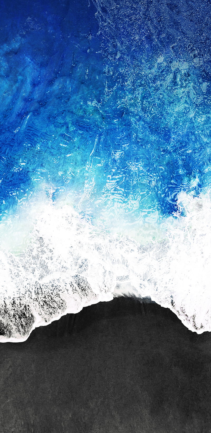 IOS 11, beach, iphone, black, blue, sea, water, HD phone wallpaper | Peakpx