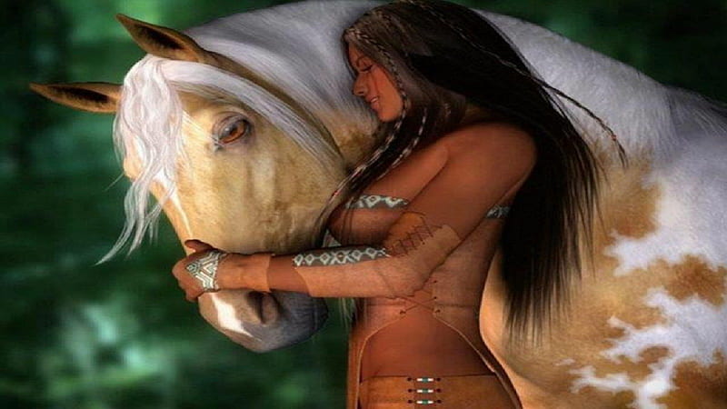 Tendresse, amour, cheval, femme, HD wallpaper