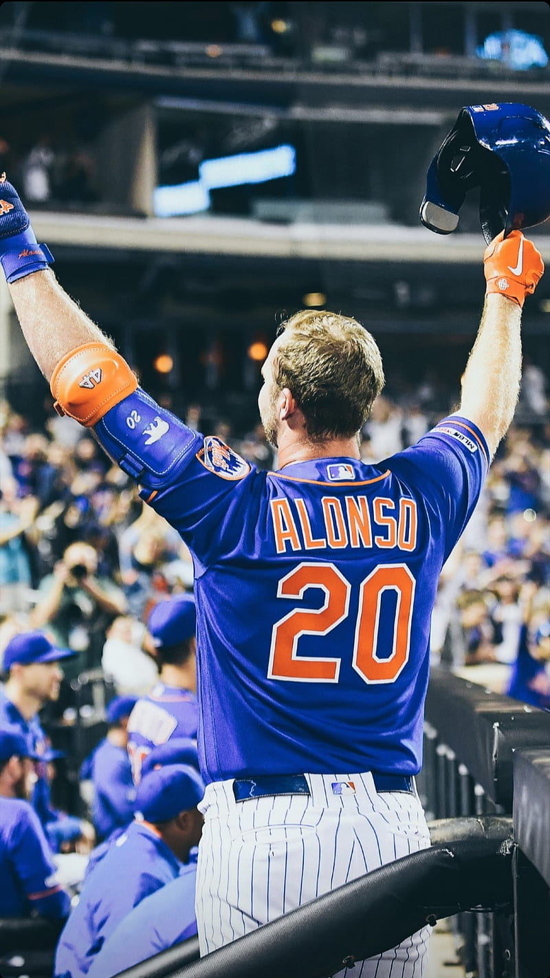 Download New York Mets Rookie Pete Alonso wearing his road grey jersey  Wallpaper