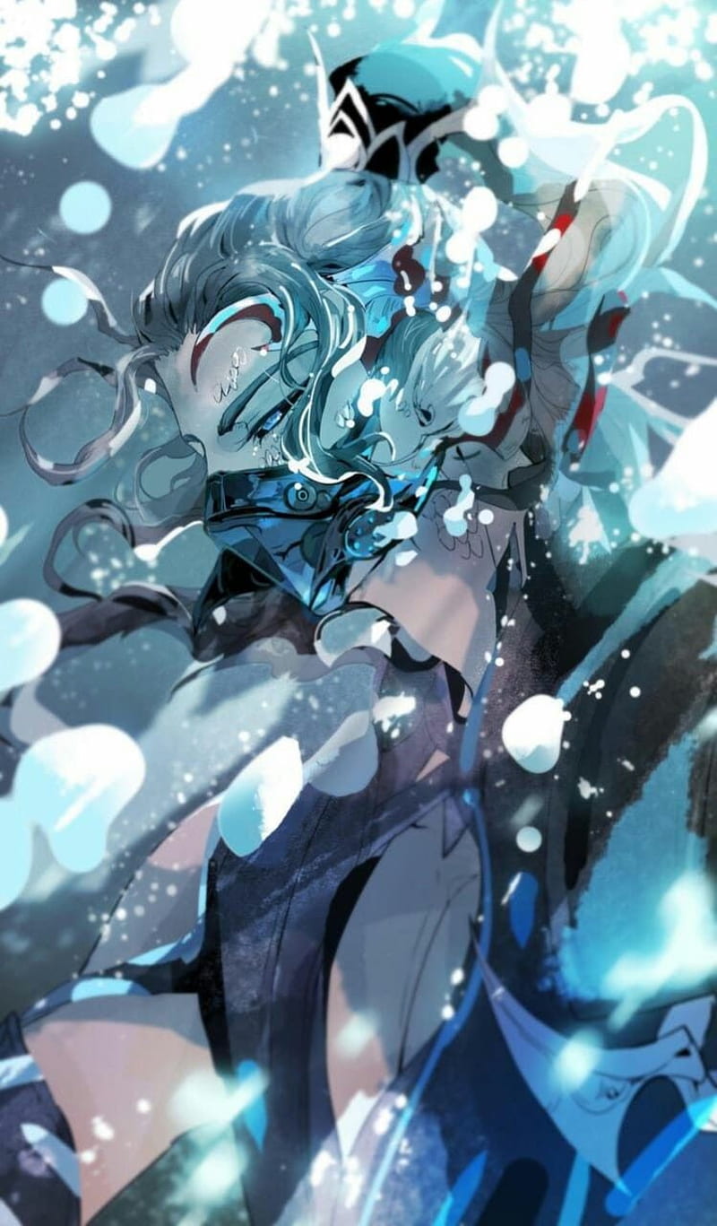 Drowned, anime, blue, boy, magic, water, HD phone wallpaper | Peakpx