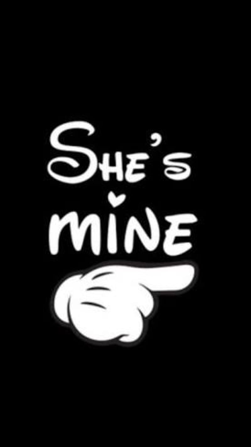 Shes mine, black, depressed, funny, girl love, mouse, nike, real, sad, HD phone wallpaper