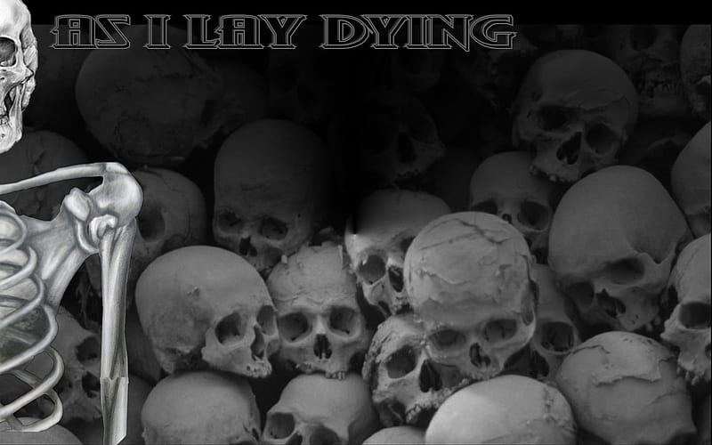 As I Lay Dying, metal, skulls, skeleton, hardcore, music, skull, HD wallpaper