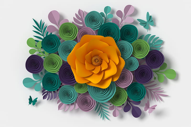 Flowers, Flower, 3D, Colors, HD wallpaper