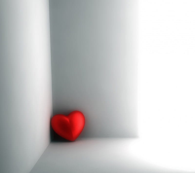 Lonely heart, heart, lonely, red, HD wallpaper