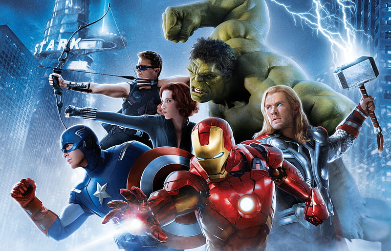 Iron Man Thor Captain America Black Widow Hawkeye, superheroes, iron-man, thor, captain-america, black-widow, hawkeye, HD wallpaper