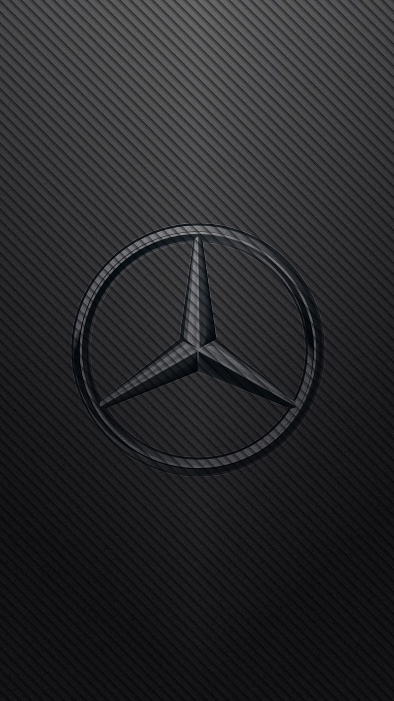 Mercedes, black, carbon, german, logo, logos, HD phone wallpaper
