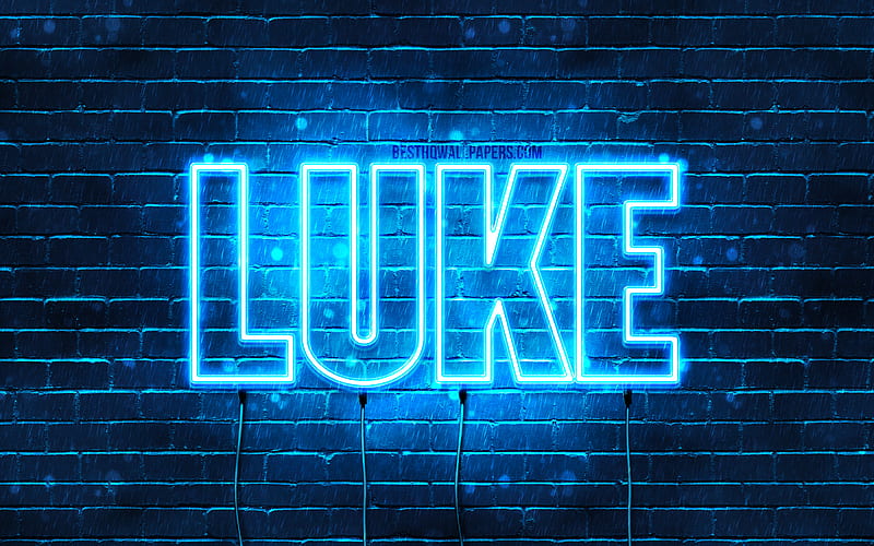 Luke with names, female names, Luke name, purple neon lights, horizontal text, with Luke name, HD wallpaper
