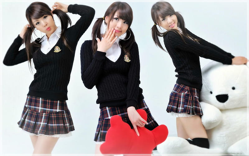 Cute Schoolgirl, school, models, uniform, girl, people, bonito, sexy, HD wallpaper